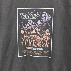Vans Off The Wall Black T-Shirt Youth Extra Large Short Sleeve Mushrooms Skater